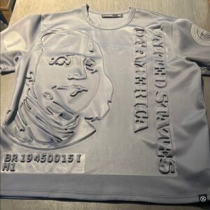 Giorgio Armani Gray Embossed Short Sleeve Tee